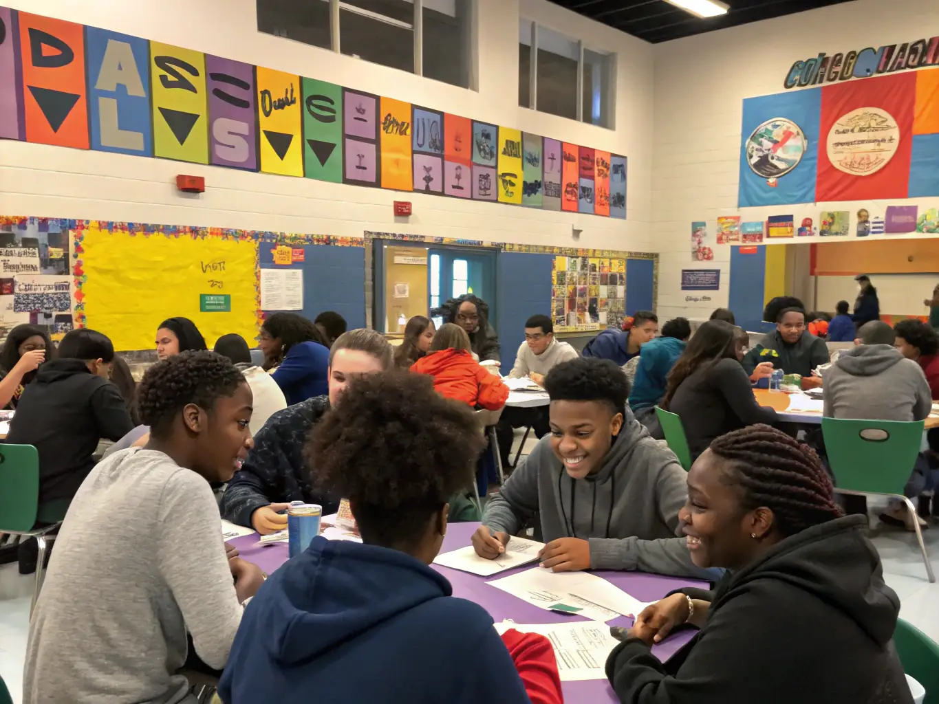 A photograph showing young people participating in a SOFCO youth program, engaged in a workshop or recreational activity, highlighting the positive impact on their development.